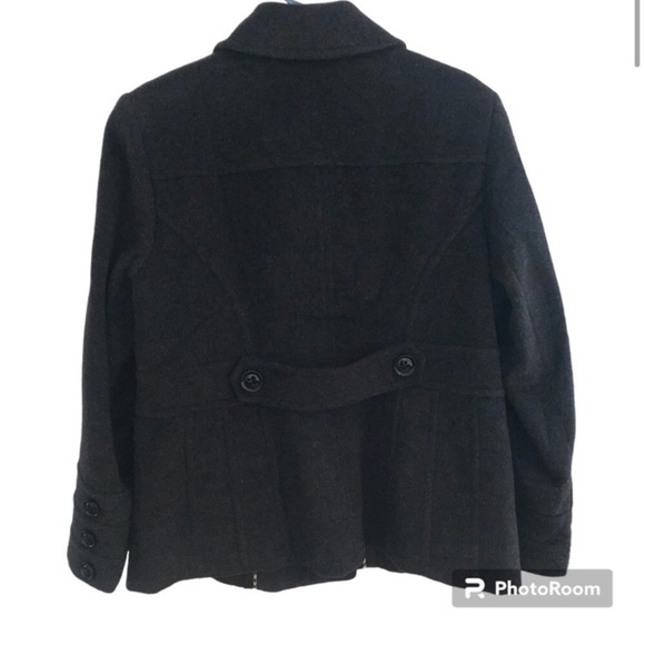 Wool Cashmere blend Tailored double breasted pea coat Size Large P - Picture 2 of 16